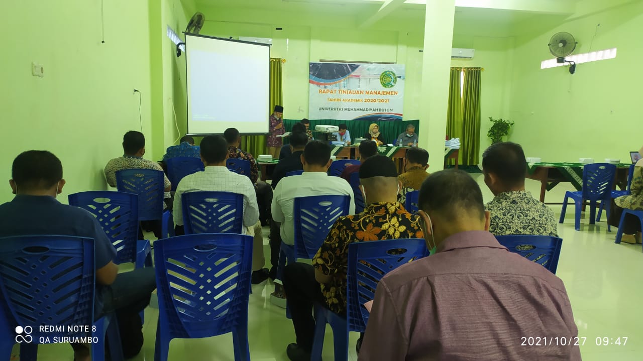 Lembaga Penjaminan Mutu Menggelar Rapat Tinjauan Manajemen (RTM) Universitas Muhammadiyah Buton Tahun 2021