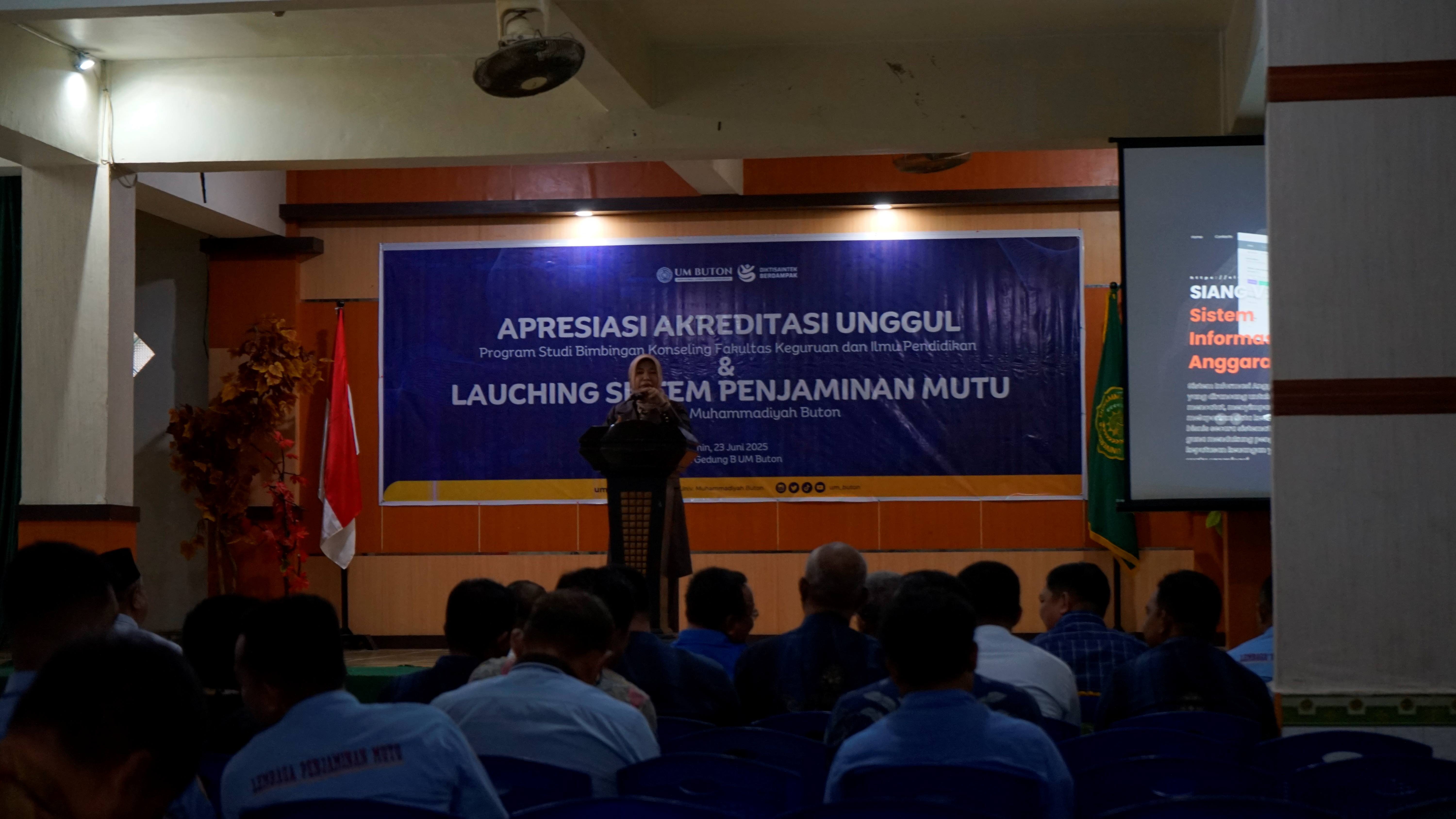 Rektor Universitas Muhammadiyah Buton Mengapresiasi Akreditasi Unggul Program Studi Bimbingan Konseling dan Launching Sistem Penjaminan Mutu Tahun 2025