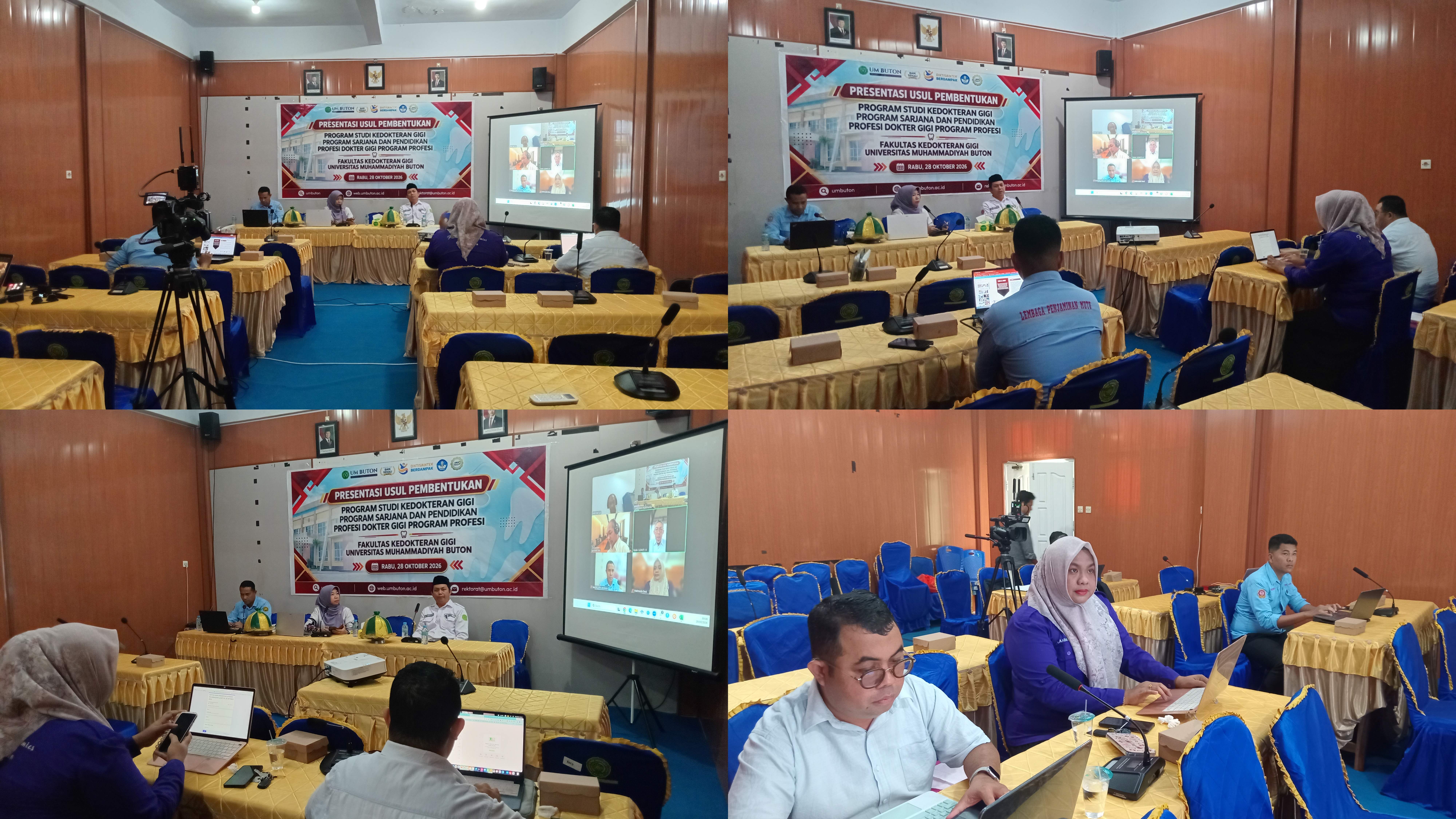 TIM PENYUSUN BORANG AKREDITASI FK UM BUTON GELAR RAPAT PRESENTASI USUL PEMBENTUKAN PROGRAM STUDI KEDOKTERAN GIGI BERSAMA LLDIKTI WILAYAH IX