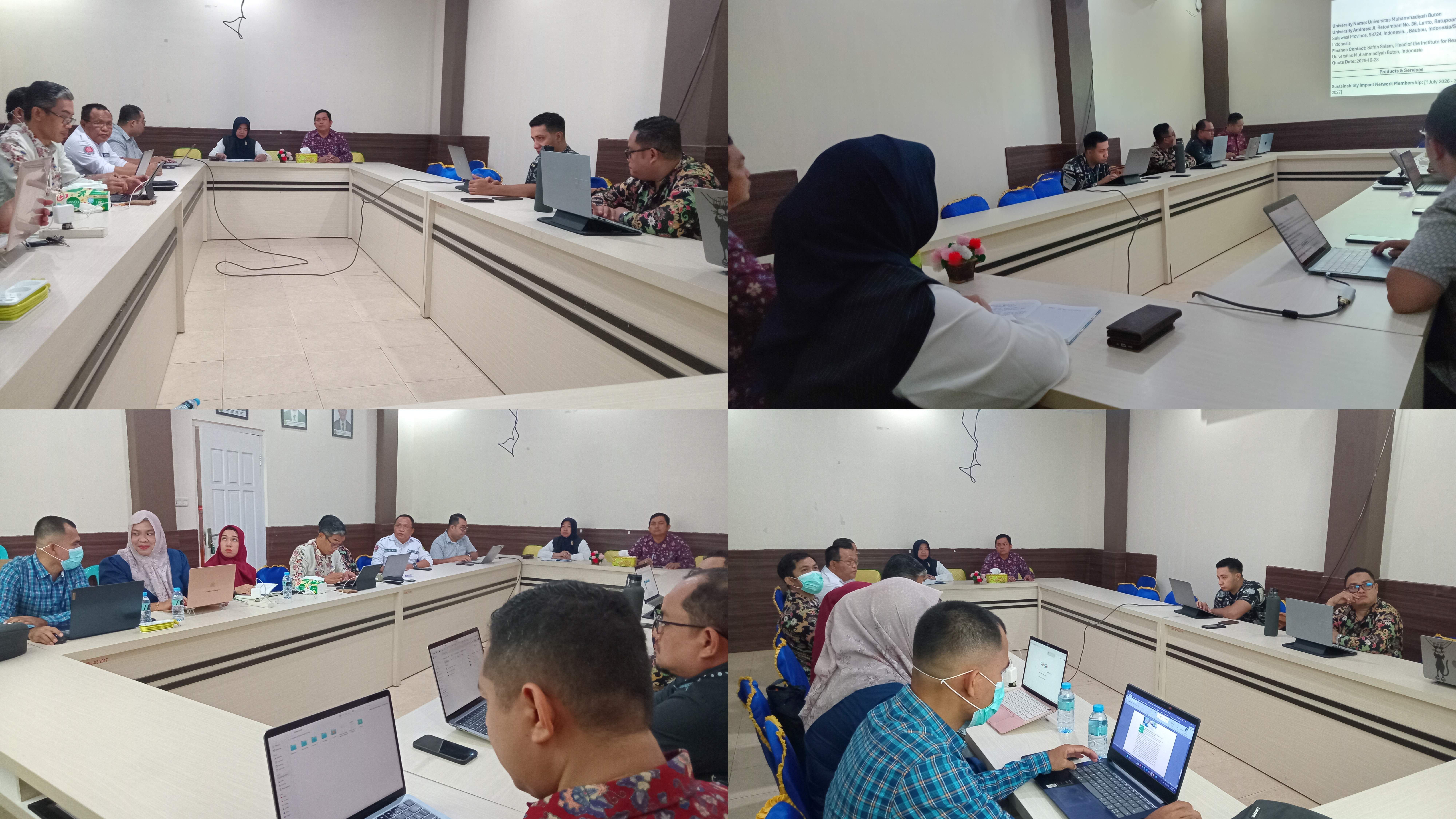 Tim Pemeringkatan Internasional Universitas Muhammadiyah Buton Gelar Rapat Evaluasi Tahap I Peningkatan Visibilitas Global dan Pencapaian Target World Class University
